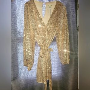 Sequins Romper, Rose gold